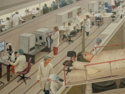 Таисия Короткова. Из проекта Воспроизводство. 2009. Картон, левкас, темпера. 90x180. Courtesy автор / Taisia Korotkova. From the Reproduction project. 2009. Tempera on gessoed board. 90x180 cm. Courtesy author